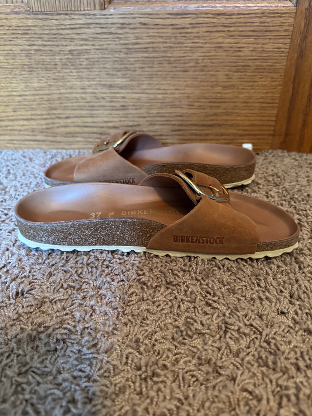 Birkenstock Madrid Big Buckle Sandals in Cognac - Picture 3 of 8